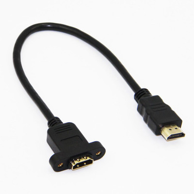 SQUAD TV-out Cable 30cm HDMI Panel Mount Cable(Black, For TV)