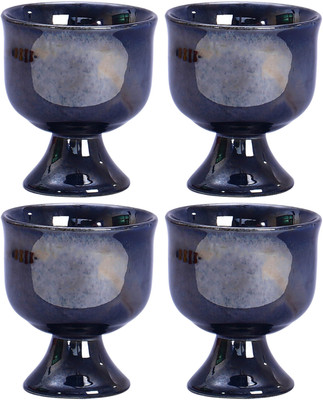 Caffeine Metallic Black Ferrous Stoneware Bowl Set(Black, Pack of 4)
