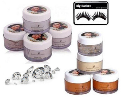 big basket Eyelashes & Shanhaz Husain Facial kit gold & Diamond(Set of 3)
