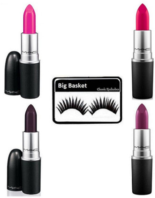 big basket Eyelashes & Matte Finish Long Lasting Lipstick (Pack of 4)(Set of 5)
big basket Eyelashes & Matte Finish Long Lasting Lipstick (Pack of 4)(Set of 5)