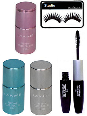 studio eyelashes With liquid 2 in one Eyeliner & mascara with lakme mirror nail polish Pack Of 3(Set of 5)
studio eyelashes With liquid 2 in one Eyeliner & mascara with lakme mirror nail polish Pack Of 3(Set of 5)