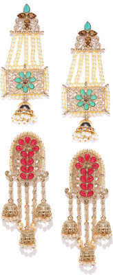 Zaveri Pearls Combo of 2 Zinc Earring Set