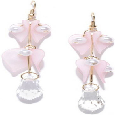 Akay jewels Crystal Elements Limited Edition Earrings Pearl Silk Dori, Crystal Dangle Earring