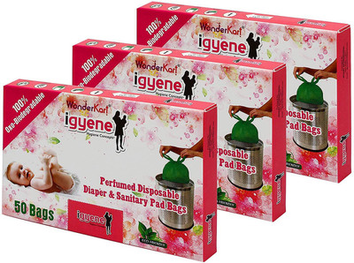 WonderKart Igyene Perfumed Disposable Diaper & Sanitary Pad Bags - Pack Of 150 Bag Sanitary Pad(Pack of 150)
WonderKart Igyene Perfumed Disposable Diaper & Sanitary Pad Bags - Pack Of 150 Bag Sanitary Pad(Pack of 150)