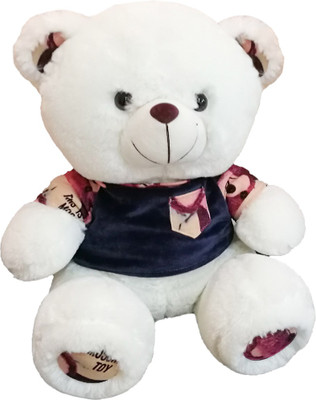 My Baby Excels Cream Colour Bear Plush with T-shirt 35cm - 35 cm(Cream)