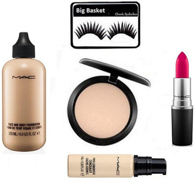 big basket Eyelashes,Mac Face And Body Foundation,Mac Studio Fix Compact,Lipstick(Set of 5)
big basket Eyelashes,Mac Face And Body Foundation,Mac Studio Fix Compact,Lipstick(Set of 5)