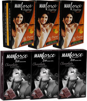 Manforce Condom Chocolate And Orange Condom(Set of 6, 60S)
