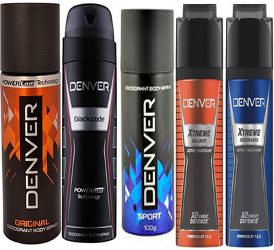 Denver Black code, sport, original, balance, endurance (Prack of 5) Deodorant Spray - For Men(750 ml, Pack of 5)
Denver Black code, sport, original, balance, endurance (Prack of 5) Deodorant Spray - For Men(750 ml, Pack of 5)