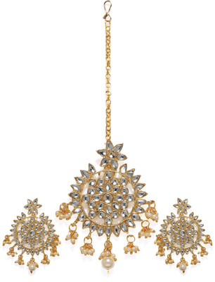Zaveri Pearls Zinc Jewel Set(Gold)
