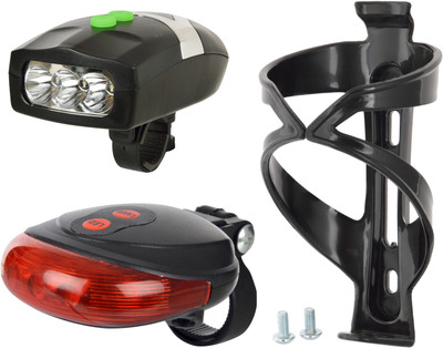 Dark Horse Bicycle 3 LED 3 Mode Front Light & Horn, Laser Tail Light & Black Bottle Cage LED Front Rear Light Combo(Black)
Dark Horse Bicycle 3 LED 3 Mode Front Light & Horn, Laser Tail Light & Black Bottle Cage LED Front Rear Light Combo(Black)