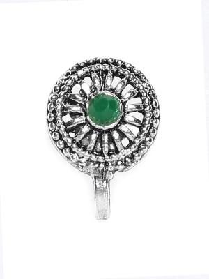 Zaveri Pearls Silver Plated Zinc Nose Ring