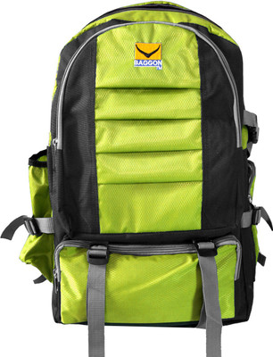 BAGGON Spacious Rucksack Travel Trekking Bag Rucksack - 40 L(Black, Yellow)