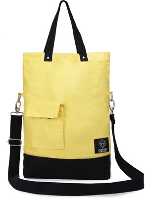 CULTURE VULTURE Boys & Girls Casual Yellow, Black Canvas Tote, Black;yellow
