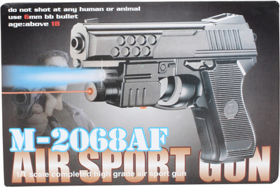 BIG MONKEY TOYS Pack of 2 air sports lasergun with 6mm bullets(Black)