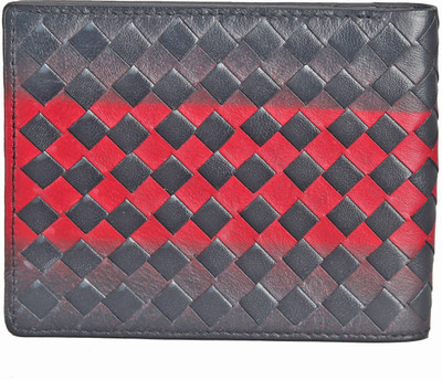 Adamis Men Red Genuine Leather Wallet(4 Card Slots)
