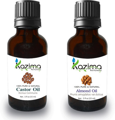 KAZIMA Combo of Castor Oil and Almond Oil For Hair Growth, Skin care (Each 15ML )- 100% Pure Natural Oil(15 ml)
KAZIMA Combo of Castor Oil and Almond Oil For Hair Growth, Skin care (Each 15ML )- 100% Pure Natural Oil(15 ml)