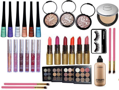 Ultimate Makeup Brushes 4 With Mac Face And body Foundation With 9 Shades Eyeshadow palette Pack of 4,Glitter Eyeliner 6 Colours ,Mariah Carey Lipstick 6 Shades,Studio Fix Compact,3 Shades Highliter,Kylie Lip Gloss 6 Colors(Set of 32)
Ultimate Makeup Brushes 4 With Mac Face And body Foundation With 9 Shades Eyeshadow palette Pack of 4,Glitter Eyeliner 6 Colours ,Mariah Carey Lipstick 6 Shades,Studio Fix Compact,3 Shades Highliter,Kylie Lip Gloss 6 Colors(Set of 32)