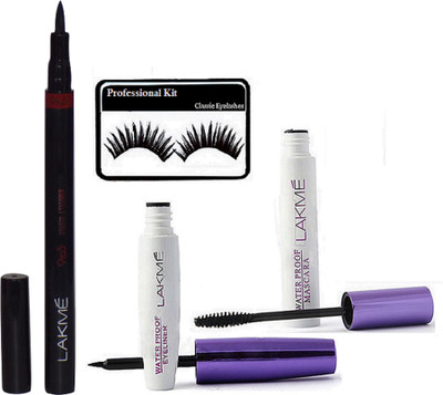 Professional Kit eyelashes , lakme 9 to 5 waterproof eyeliner & mascara With pen eyeliner(Set of 4)
Professional Kit eyelashes , lakme 9 to 5 waterproof eyeliner & mascara With pen eyeliner(Set of 4)