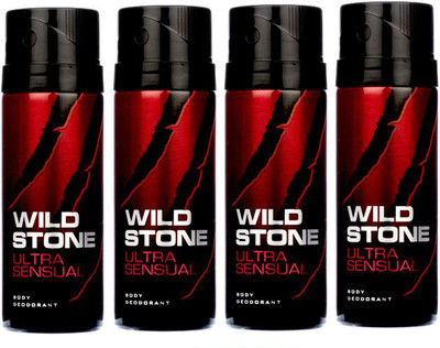 Wild Stone ULTRA SENSUAL DEODORANT Deodorant Spray - For Men(150 ml, Pack of 4)