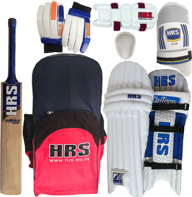 HRS Smash Cricket Kit Full Set with Shoulder Bag - Red, Size 5 (Boys) Cricket Kit
