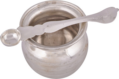 Shreeng silver plated pooja Kalsh Set 2pcs. Stainless Steel(Silver)