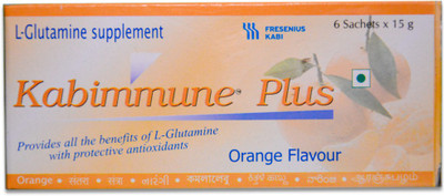 FRESENIUS KABI Kabimmune Plus 15gm Sachets Orange Flavor Pack Of 6 Sachets Glutamine(90 g, Orange)
