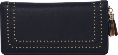 Cidky Women Blue Artificial Leather Wallet(10 Card Slots), Dark blue
