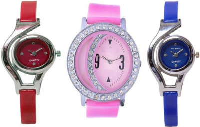 FabSale Best New Designer MultiColor PU Strap Stylish Attractive Round MultiColor Dial Diamond Studded On Dial And Case(Pack Of 3) Latest Analog Wrist Watch - For Girls
FabSale Best New Designer MultiColor PU Strap Stylish Attractive Round MultiColor Dial Diamond Studded On Dial And Case(Pack Of 3) Latest Analog Wrist Watch - For Girls