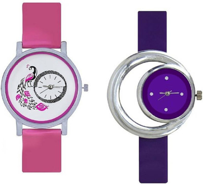 FabSale Best New Designer MultiColor PU Strap Stylish Attractive Round MultiColor Dial Peacock Printed On Dial(Pack Of 2) Latest Analog Wrist Watch - For Women
FabSale Best New Designer MultiColor PU Strap Stylish Attractive Round MultiColor Dial Peacock Printed On Dial(Pack Of 2) Latest Analog Wrist Watch - For Women