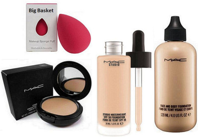 Big Basket Sponge Puff, Mac Face & Body Foundation, Mac Studio Waterweight Foundation, Mac Studio fix Powder Plus foundation Fond De Teint(Set of 4)
Big Basket Sponge Puff, Mac Face & Body Foundation, Mac Studio Waterweight Foundation, Mac Studio fix Powder Plus foundation Fond De Teint(Set of 4)