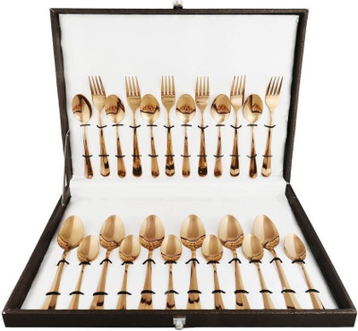 Shapes Rose Titanium coated Copper, Spoons & Forks With Gift Box Stainless Steel Cutlery Set(Pack of 24)
Shapes Rose Titanium coated Copper, Spoons & Forks With Gift Box Stainless Steel Cutlery Set(Pack of 24)