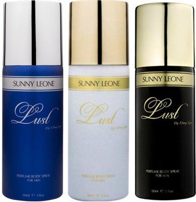 LUST BY SUNNY LEONE 1 Lust BLUE & 1 Lust WHITE & 1 Lust BLACK Body Spray - For Men(450 ml, Pack of 3)
LUST BY SUNNY LEONE 1 Lust BLUE & 1 Lust WHITE & 1 Lust BLACK Body Spray - For Men(450 ml, Pack of 3)