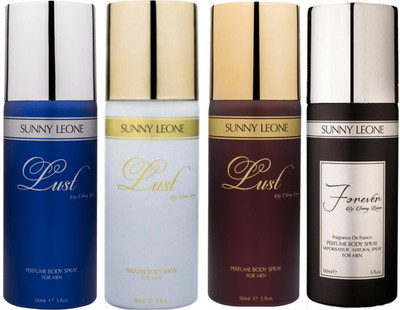 LUST BY SUNNY LEONE 1 Lust BLUE & 1 Lust WHITE & 1 Lust BROWN & 1 FOREVER BLACK Body Spray - For Men(600 ml, Pack of 4)
LUST BY SUNNY LEONE 1 Lust BLUE & 1 Lust WHITE & 1 Lust BROWN & 1 FOREVER BLACK Body Spray - For Men(600 ml, Pack of 4)