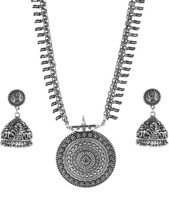 tandra's fashion jewellery Oxidised Silver Jewel Set(Silver)