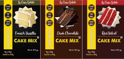 La Casa Gelato French Vanilla + Belgian Chocolate + Red Velvet Eggless Cake Mix Combo 900 g(Pack of 3)
La Casa Gelato French Vanilla + Belgian Chocolate + Red Velvet Eggless Cake Mix Combo 900 g(Pack of 3)