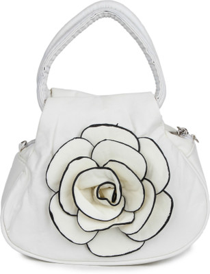Star Style Women Casual White Rexine Hand-held Bag