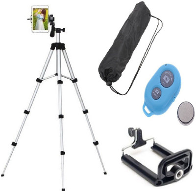 ReTrack 3Way Head Adjustable Aluminum Tripod With Wireless Remote And Phone Holder And Bag Tripod(Silver, Supports Up to 2000 g)
ReTrack 3Way Head Adjustable Aluminum Tripod With Wireless Remote And Phone Holder And Bag Tripod(Silver, Supports Up to 2000 g)