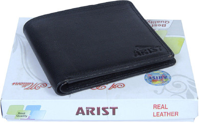 Arist Men Formal Black Genuine Leather Wallet(7 Card Slots)