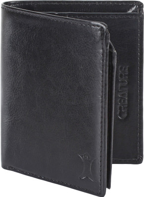 creature Men Formal Black Artificial Leather Wallet(5 Card Slots)