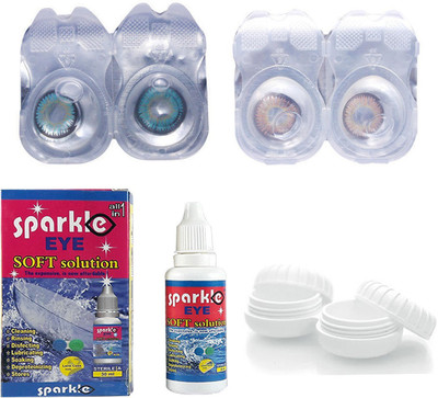 Sparkle Eye Combo Pack Aqua & Hazel Monthly Contact Lens(0, Aqua, Hazel, Pack of 4)
