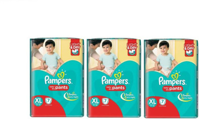 Pampers XL 7+7+7 Diapers - XL(3 Pieces)