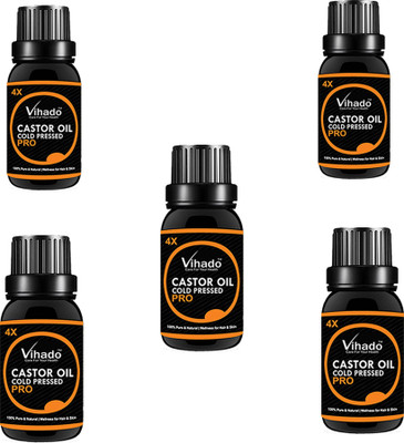 VIHADO Cold pressed castor oil Hair Oil (10 ML) (Pack of 5) Hair Oil(10 ml)