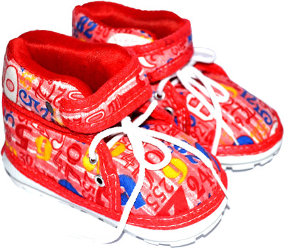 Pin to Pen Boys & Girls Velcro Casual Boots(Red