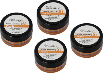 Khadi Organique KhadiOrganique Lip Balm Peach Pack of 4 Peach(Pack of: 4, 20 g)