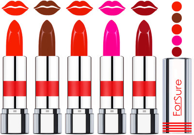 Forsure Professional Matte Lipsticks (set of 5 Lipsticks)(Bright Red,Wine,Ruby Red,Rose Pink,Diva Red, 20 g)
Forsure Professional Matte Lipsticks (set of 5 Lipsticks)(Bright Red,Wine,Ruby Red,Rose Pink,Diva Red, 20 g)