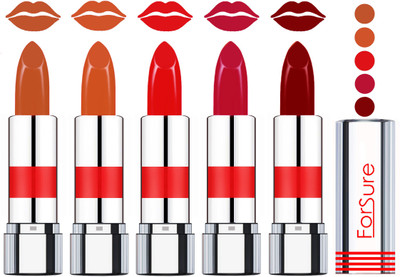 Forsure Professional Matte Lipsticks (set of 5 Lipsticks)(Nude,Brick Nude,Sweet red,Bold Pink,Plum, 20 g)