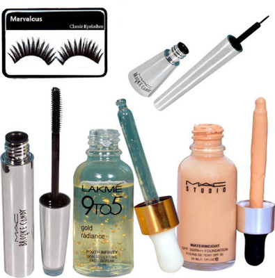 Professional Kit eyelashes And mac studio water weight foundation , 9 to 5 gold radiance face serum with mac brooke candy eyeliner & mascara(Set of 5)
Professional Kit eyelashes And mac studio water weight foundation , 9 to 5 gold radiance face serum with mac brooke candy eyeliner & mascara(Set of 5)
