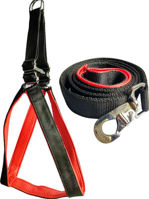S.Blaze Dog Harness & Leash(, RED BLACK