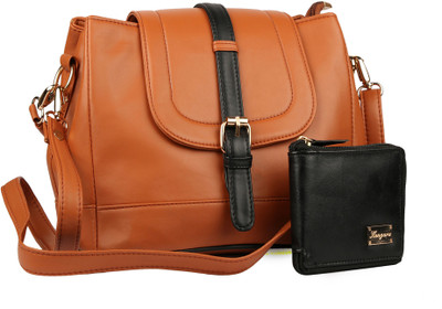Roseberries Women Casual, Formal Tan PU Sling Bag