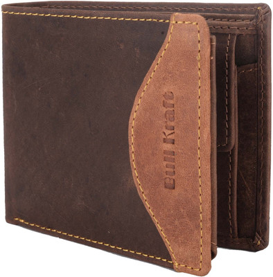 Bull Kraft Men Brown Genuine Leather Wallet(6 Card Slots)